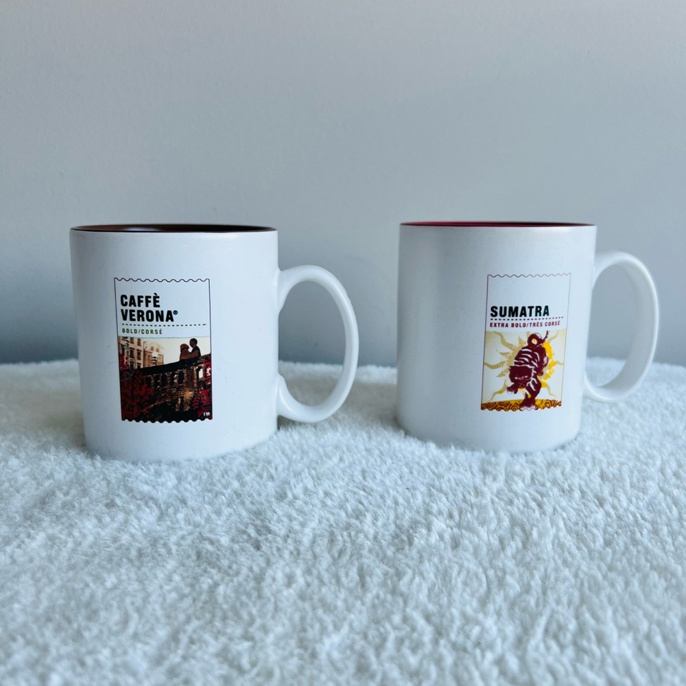 STARBUCKS Pair of Coffee Mugs Cafe Verona Sumatra